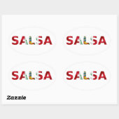 Sticker Ovale Adesivo salsa Perú (Feuille)