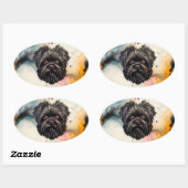 Sticker Ovale Affenpinscher Monkey Dog Affens Terrier (Feuille)