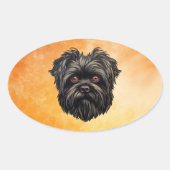 Sticker Ovale Affenpinscher Monkey Dog Affens Terrier (Devant)