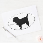 Sticker Ovale Affenpinscher SIlhouette (Enveloppe)