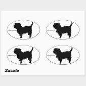Sticker Ovale Affenpinscher SIlhouette (Feuille)