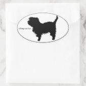 Sticker Ovale Affenpinscher SIlhouette (Sac)