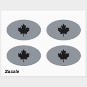 Sticker Ovale Affichage de Canadian Black Maple Leaf (Feuille)