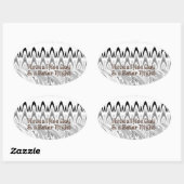 Sticker Ovale Affiche de cadeau pour une fête de mariage (Feuille)