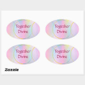 Sticker Ovale Affirmation Divine Positive Ensemble (Feuille)