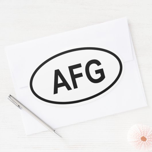 Sticker Ovale Afghanistan "AFG" (Enveloppe)