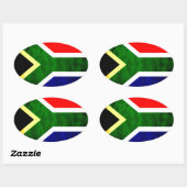 Sticker Ovale Afrique du Sud Drapeau : Motif dynamique à balayag (Feuille)