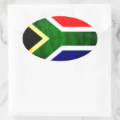 Sticker Ovale Afrique du Sud Drapeau : Motif dynamique à balayag (Sac)