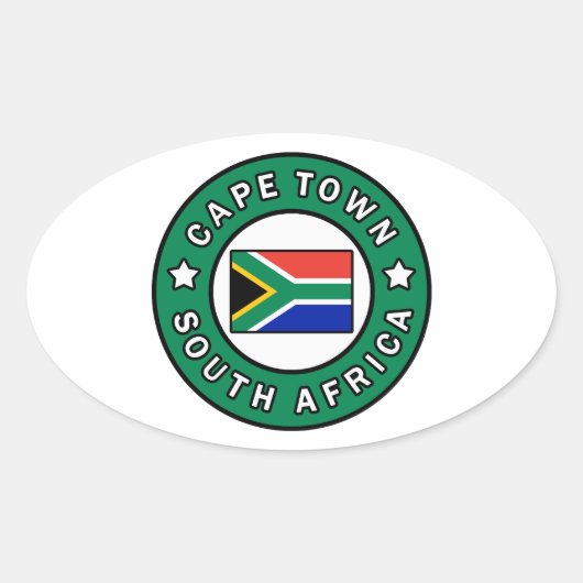 Sticker Ovale Afrique du Sud du Cap (Devant)