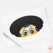 Sticker Ovale afro émoji (Enveloppe)