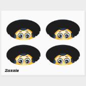 Sticker Ovale afro émoji (Feuille)