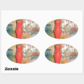 Sticker Ovale Afro Glam : Une beauté intemporelle (Feuille)