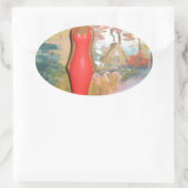 Sticker Ovale Afro Glam : Une beauté intemporelle (Sac)