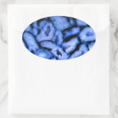 Sticker Ovale Agate de quartz bleu, Geodes bleues, motif abstrai (Sac)