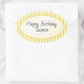 Sticker Ovale Âge subtil Jaune/Blanc Stripes Motif (Sac)