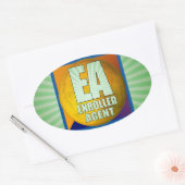 STICKER OVALE AGENT INSCRIT AU LOGO EA (Enveloppe)