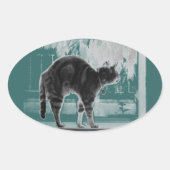 Sticker Ovale Agrandissement Indigo B+W (Devant)