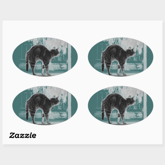 Sticker Ovale Agrandissement Indigo B+W (Feuille)