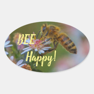 Sticker Ovale Aie Du Bonheur !