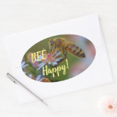 Sticker Ovale Aie Du Bonheur ! (Enveloppe)