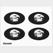 Sticker Ovale Aigle à tête blanche américaine (Feuille)