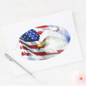 Sticker Ovale Aigle et drapeau américain (Enveloppe)
