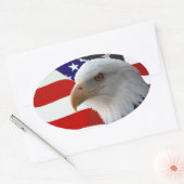 Sticker Ovale Aigle et drapeau patriotiques (Enveloppe)