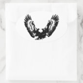 Sticker Ovale Aigle noir et blanc (Sac)