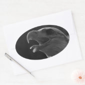 Sticker Ovale Aigle noir et blanc (Enveloppe)