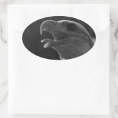 Sticker Ovale Aigle noir et blanc (Sac)
