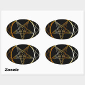 Sticker Ovale Aiguille d'or de Baphomet (Feuille)
