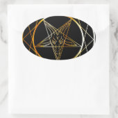 Sticker Ovale Aiguille d'or de Baphomet (Sac)