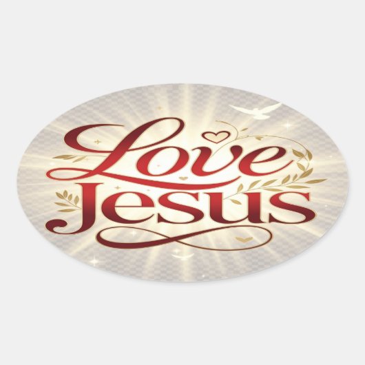 Sticker Ovale Aime Jésus (Devant)