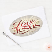 Sticker Ovale Aime Jésus (Enveloppe)