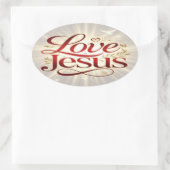Sticker Ovale Aime Jésus (Sac)