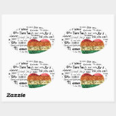 Sticker Ovale Aimer les langues étrangères (Feuille)