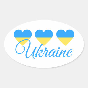 Sticker Ovale Aimer l'Ukraine