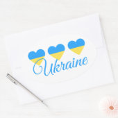 Sticker Ovale Aimer l'Ukraine (Enveloppe)