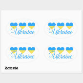 Sticker Ovale Aimer l'Ukraine (Feuille)