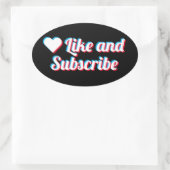 Sticker Ovale Aimez Et Abonnez-Vous (Sac)