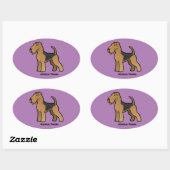 Sticker Ovale airedale terrier (Feuille)