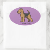 Sticker Ovale airedale terrier (Sac)