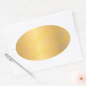 Sticker Ovale Ajouter Votre Texte Blond Modèle Glamor Faux Gold (Enveloppe)