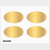 Sticker Ovale Ajouter Votre Texte Blond Modèle Glamor Faux Gold (Feuille)