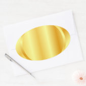 Sticker Ovale Ajouter Votre Texte Monogramme Faux Gold Blank Mod (Enveloppe)