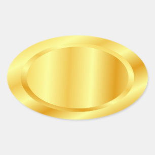 Sticker Ovale Ajouter Votre Texte Monogramme Faux Gold Blank Mod