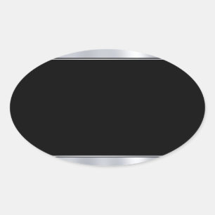 Sticker Ovale Ajoutez Votre Texte Modèle Vierge Faux Argent Noir