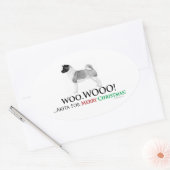 Sticker ovale Akita Christmas (Enveloppe)