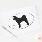 Sticker Ovale Akita SIlhouette (Enveloppe)