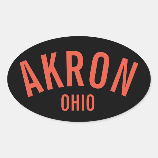 Sticker Ovale Akron, Ohio (Devant)